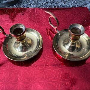 Vintage Brass Candle Holders